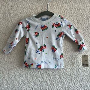 OshKosh‎ B’Gosh NWT Infant Vintage Trains Long Sleeve Shirt Size 3-6 Months